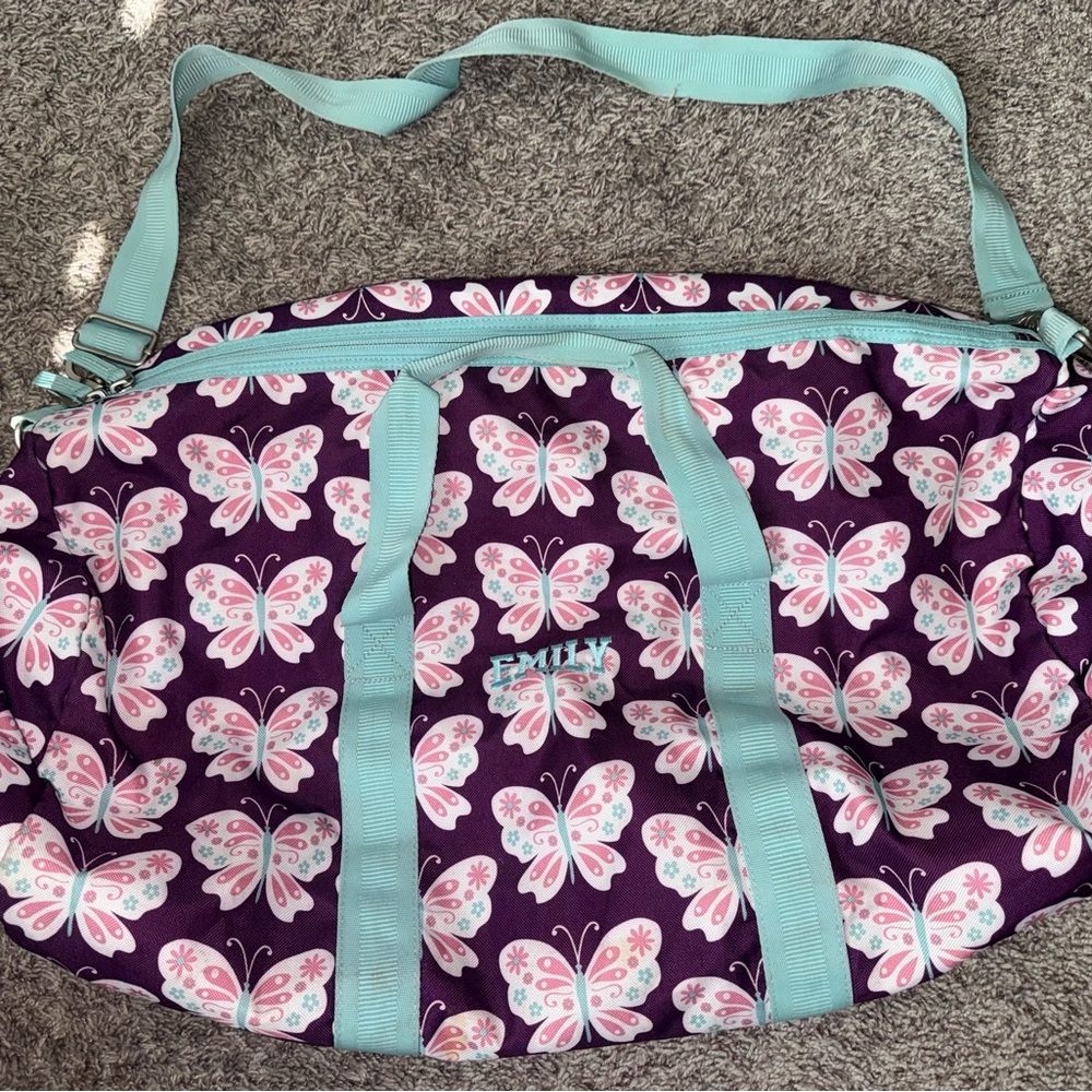 Pottery Barn Kids Large Duffle Bag - butterfly - “Emily”